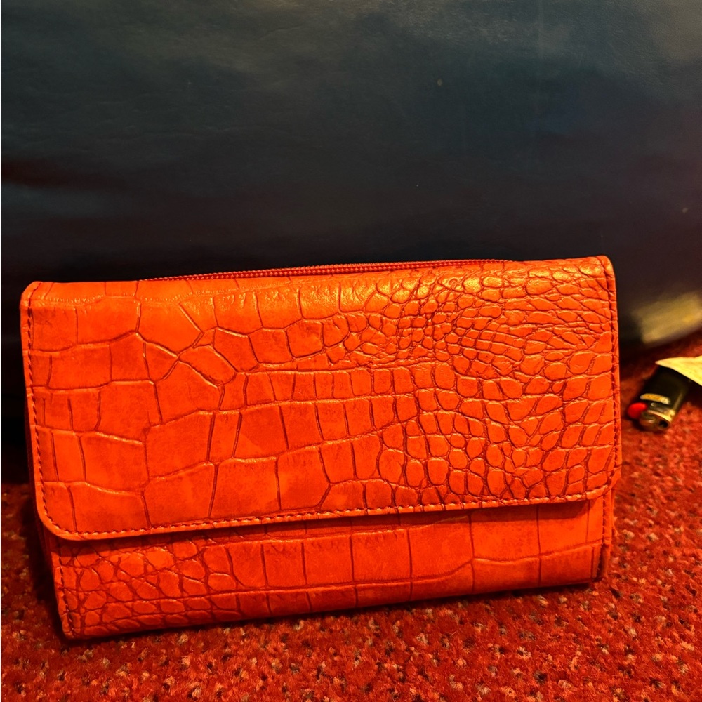 MUNDI EST. 199 orange leather UNISED WALLET!